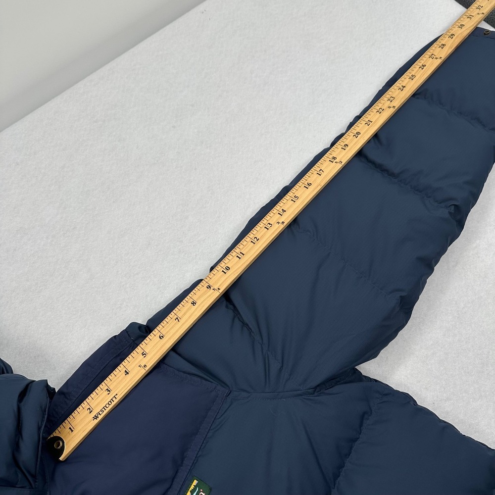 LL Bean Mens Mountain Classic Down Parka Blue Puffer Jacket Hooded Large L Reg - Picture 13 of 16